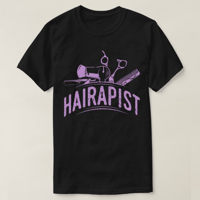 Hairapist Friseur Salon Eigentümer T-Shirt (Design vorne)