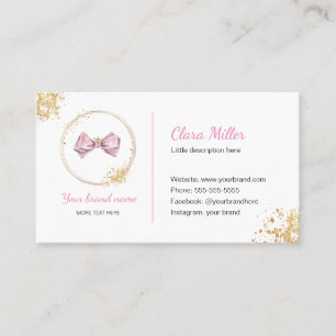 Hairbow Visitenkarte Rosa und Gold