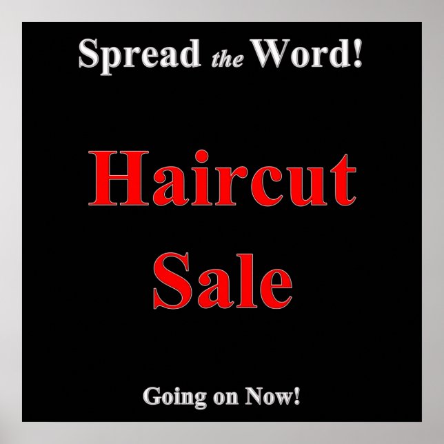 Haircut Sale Poster Matte (Vorne)