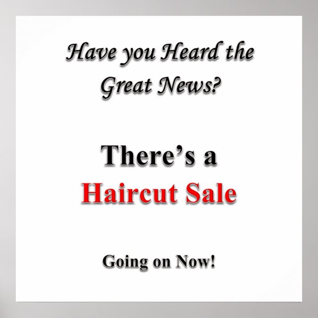 Haircut Sale Poster Matte (Vorne)