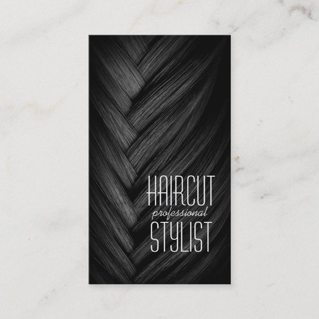 Haircut Stylist Hairdresser Black Business Card Visitenkarte (Vorderseite)