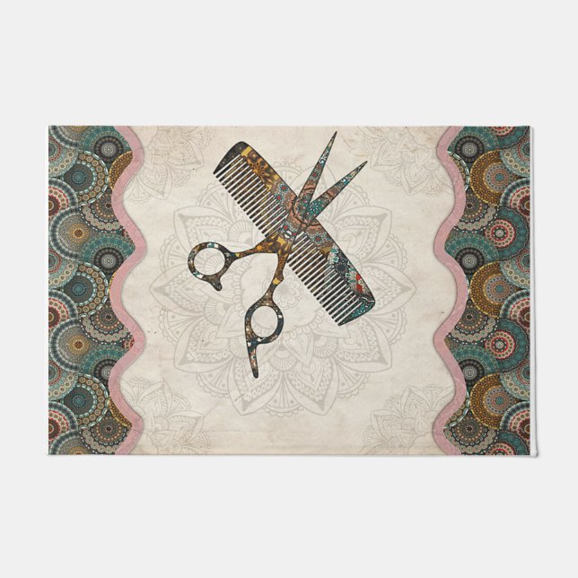HairDresser Doormat, Schönheitssalon Mat Geschenk Fußmatte (Vorderseite)