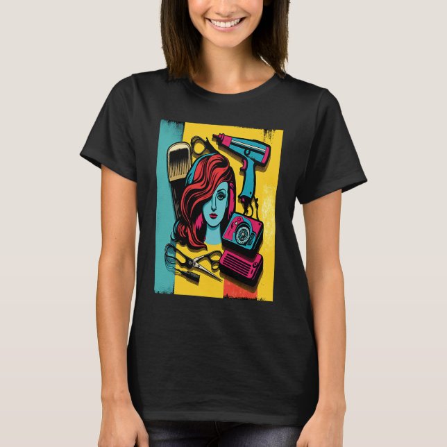 Hairdresser Mom Pop Hair Stylist Mom  2 T-Shirt (Vorderseite)