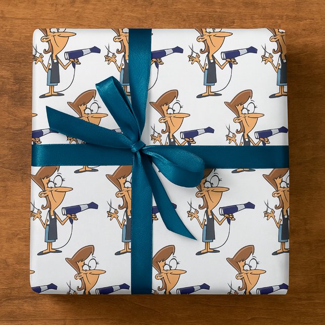 Hairdresser With Scissors Geschenkpapier (Von Creator hochgeladen)