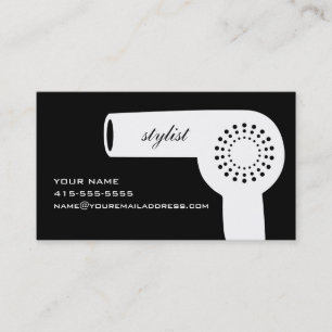 Hairdryer Stylist-Karte B&W Visitenkarte