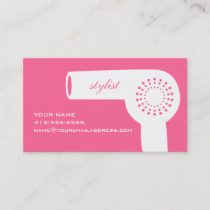 Hairdryer Stylist-Karten-Rosa Visitenkarte