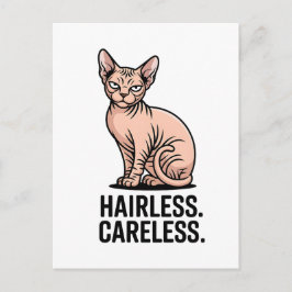 Hairless Careless Sphynx Cat Attitude Art Postkarte