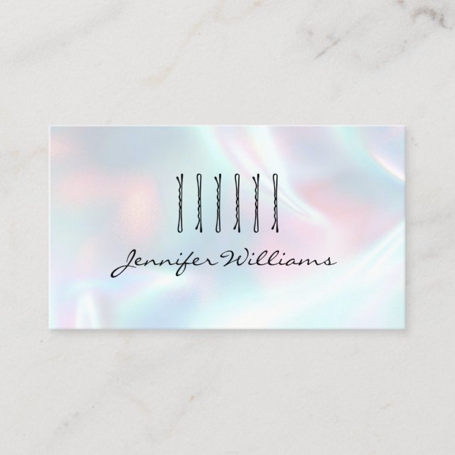 Hairpins Hair Stylist Hair Salon Friseur Qr Visitenkarte (Vorderseite)