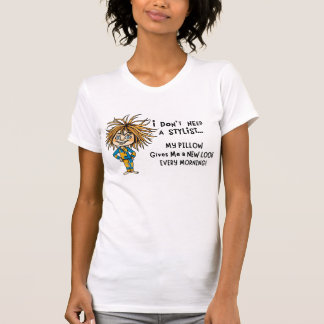 Hair's wild,   no weird"  woman t shirt
