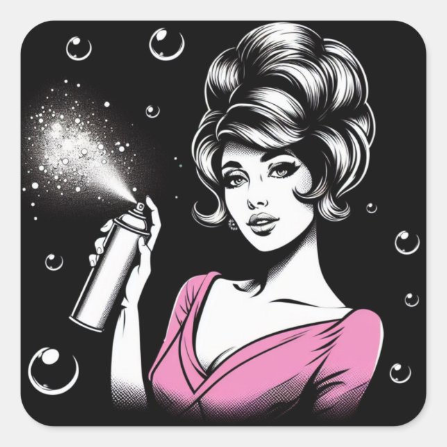 Hairspray Queen Quadratischer Aufkleber (Vorderseite)