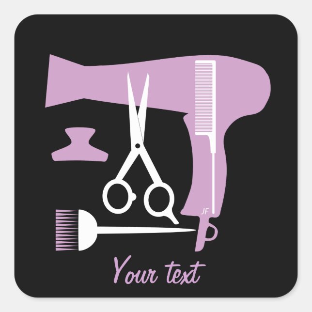 Hairstyles tools quadratischer aufkleber (Vorderseite)