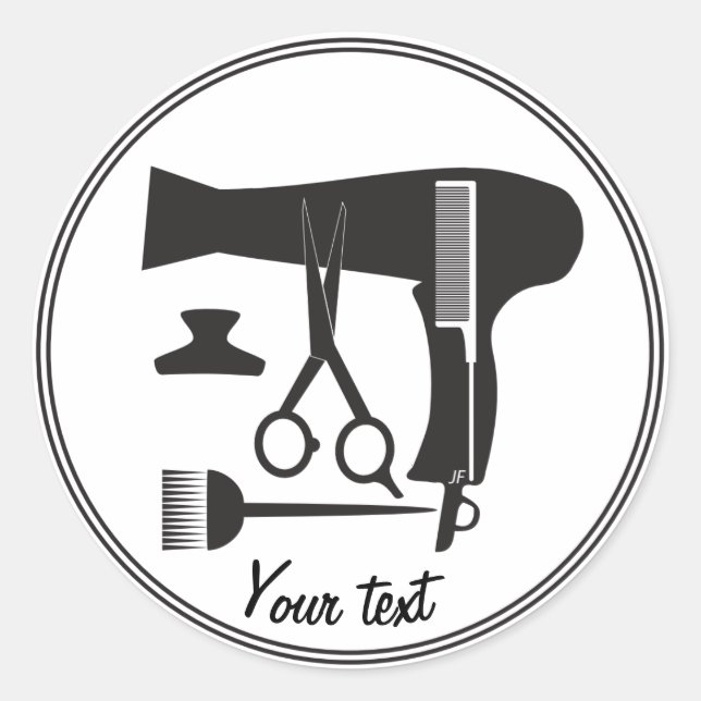 Hairstyles tools runder aufkleber (Vorderseite)