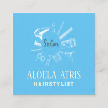 HairStylist Berufliche Friseurin Salon Sage Blue