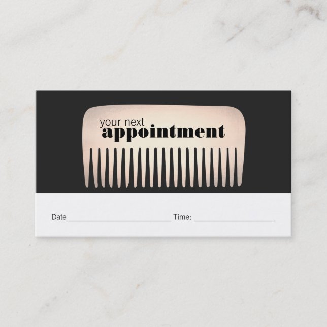 Hairstylist Gold Comb Hair Salon Stellenkarte Terminkarte (Vorderseite)