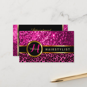 Hairstylist-heißes Rosa-GoldGlitzer-Verabredung Terminkarte