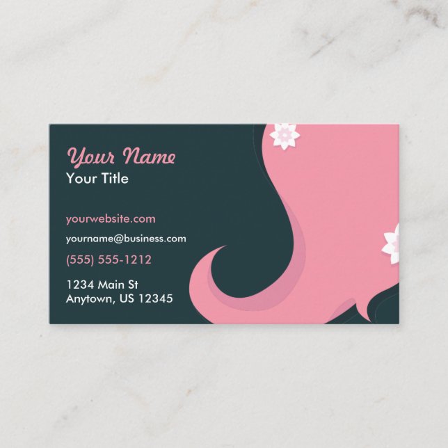 Hairstylist Pink Hair Visitenkarte (Vorderseite)