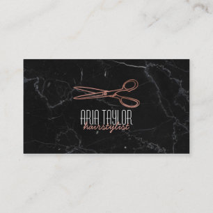 Hairstylist RoseGold Scissors MarmorVisitenkarte Visitenkarte