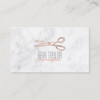 Hairstylist RoseGold Scissors MarmorVisitenkarte Visitenkarte