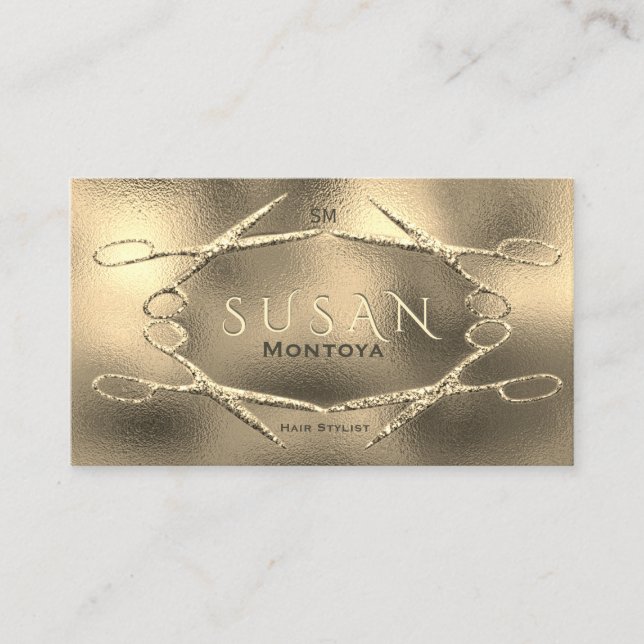 Hairstylist Scissors Glitzer-Zauber Terminkarte (Vorderseite)