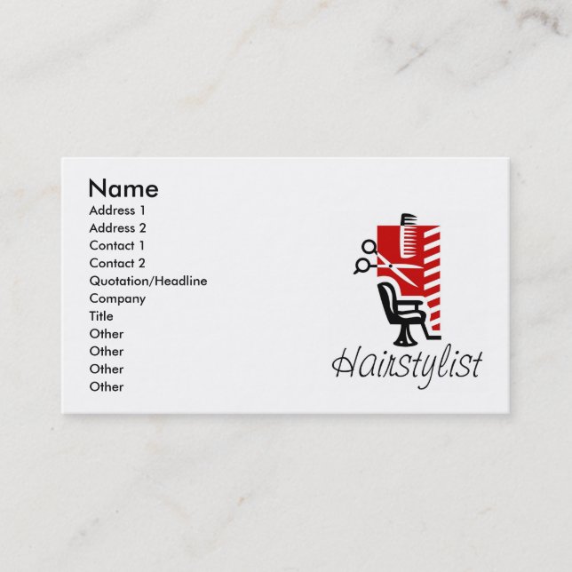Hairstylist-Visitenkarten Visitenkarte (Vorderseite)