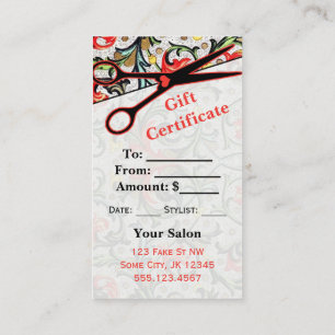 Hairstylisthaar-Stylist-Geschenkkartenzertifikat Rabattkarte