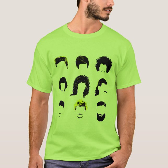 Hairvolution - Evolution der Frisuren der Männer T-Shirt (Vorderseite)