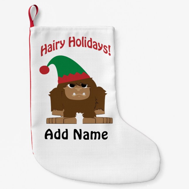 Hairy Urlaub! Weihnachts-Sasquatch Kleiner Weihnachtsstrumpf (Vorderseite)