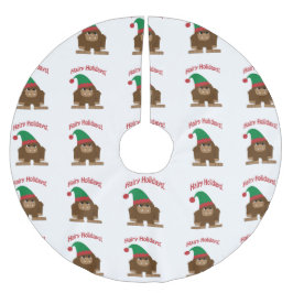 Hairy Urlaub! Weihnachts-Sasquatch Polyester Weihnachtsbaumdecke