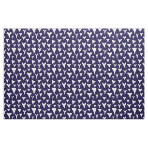 Haiszähne auf Navy Blue Stoff