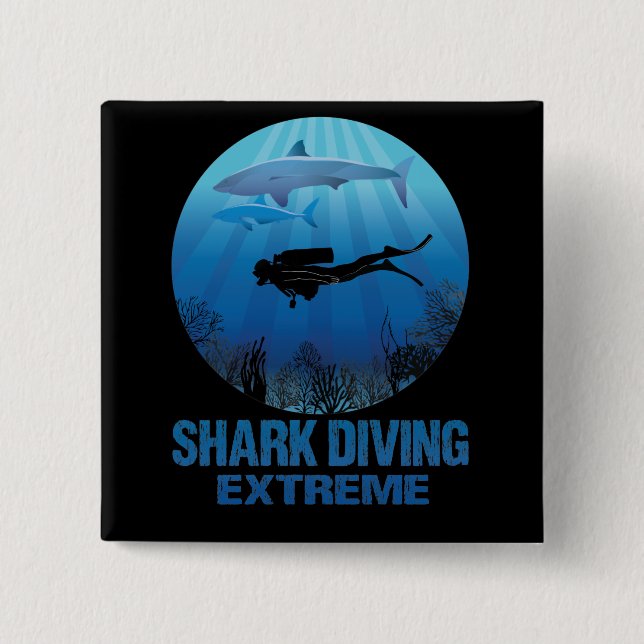 Haitauchen Extreme Scuba Diver Button (Vorderseite)