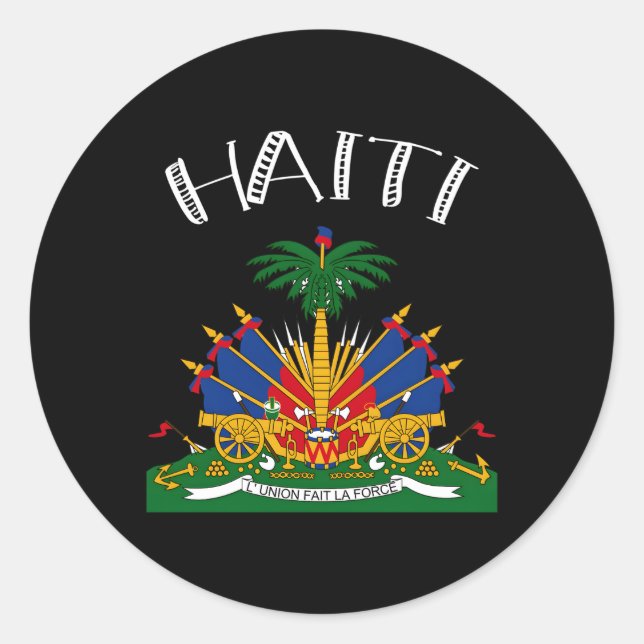 Haiti Black Small Runder Aufkleber (Vorderseite)