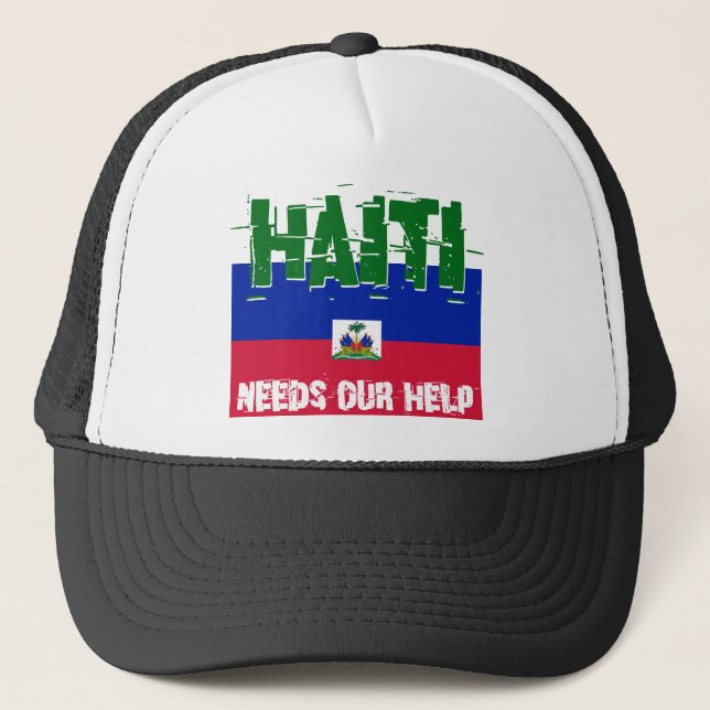 Haiti braucht unsere Hilfe Truckerkappe (Vorderseite)