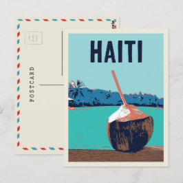 Haïti délicieuse boisson de coco carte postale