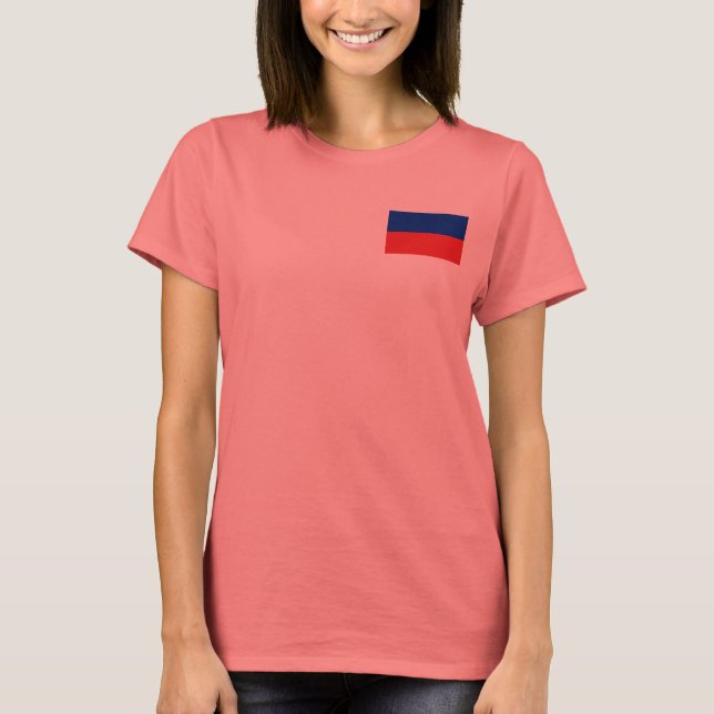 Haïti Drapeau et carte t-shirt (Devant)