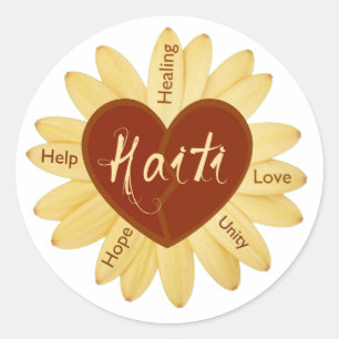 Haiti-Entlastungs-Valentinsgruß-Aufkleber Runder Aufkleber