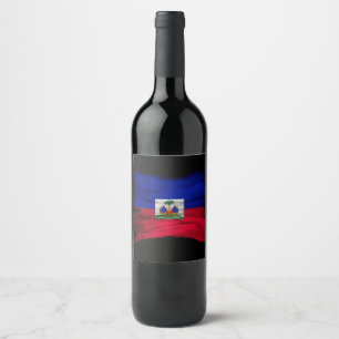 Haiti flag brush stroke weinetikett