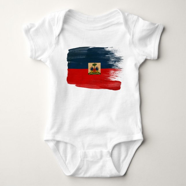 Haiti-Flagge Baby Strampler (Vorderseite)