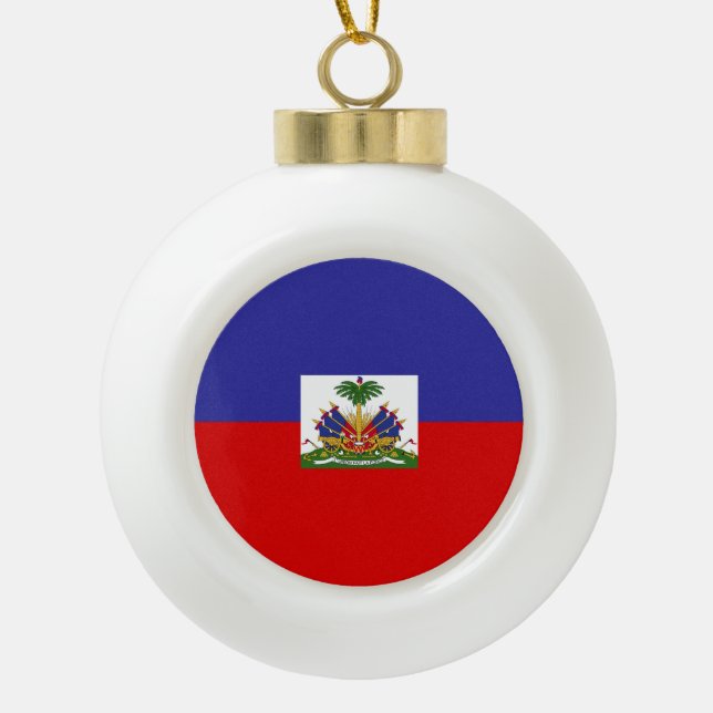 Haiti-Flagge Keramik Kugel-Ornament (Vorderseite)