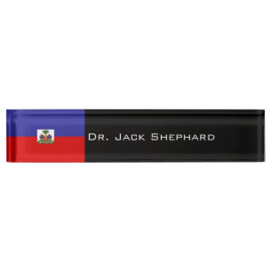 Haiti-Flagge Namensplakette