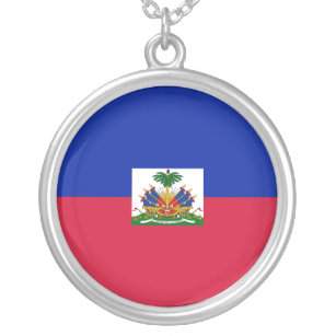 Haiti-Flagge Versilberte Kette