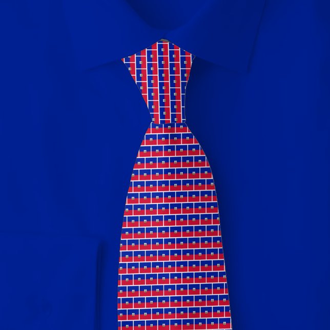 Haiti-Flagge-Ziegelmuster Krawatte (Von Creator hochgeladen)