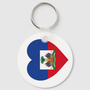 Haiti-Flaggen-Herz Schlüsselanhänger