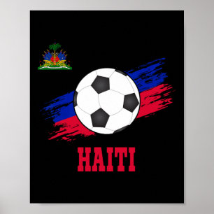 Haiti Fußball Haitianischer Fußball Haiti Futbol Poster