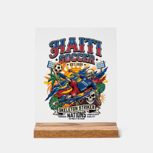 Haiti Fußball Skelett Stürmer Nationen Poster Stil