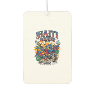 Haiti Fußball Skelett Stürmer Nationen Poster Stil Autolufterfrischer