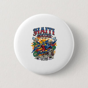 Haiti Fußball Skelett Stürmer Nationen Poster Stil Button