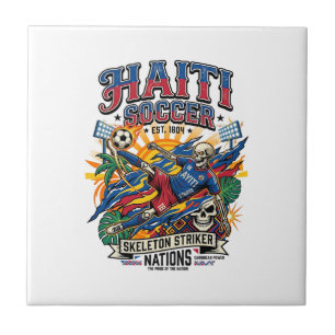 Haiti Fußball Skelett Stürmer Nationen Poster Stil Fliese