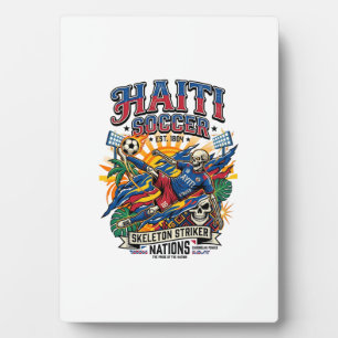 Haiti Fußball Skelett Stürmer Nationen Poster Stil Fotoplatte