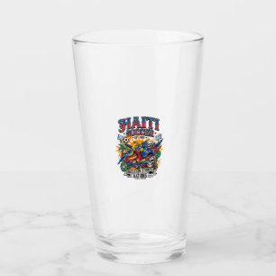 Haiti Fußball Skelett Stürmer Nationen Poster Stil Glas