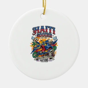 Haiti Fußball Skelett Stürmer Nationen Poster Stil Keramik Ornament